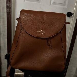 kate spade Pebbled Leather Backpack in Chestnut Brown